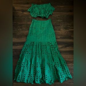 Luxxel Green two piece lace set SIZE MD